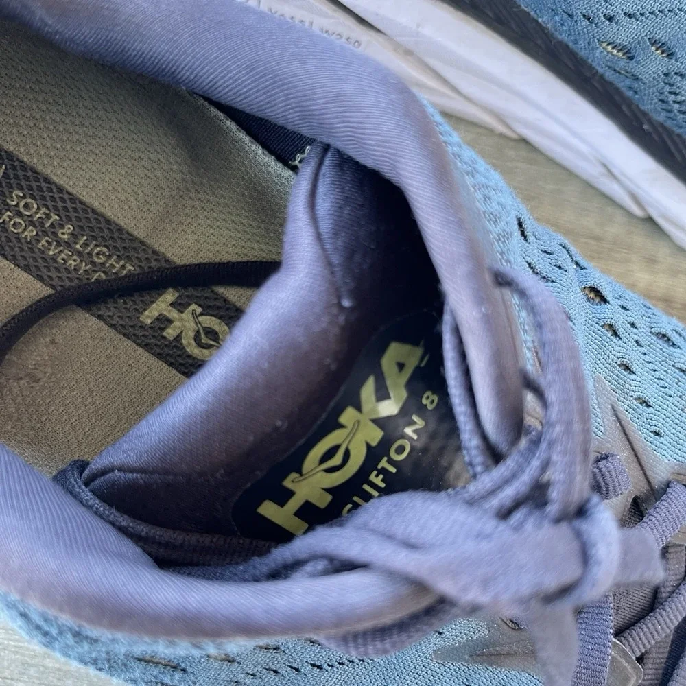 Hoka Clifton 8 Running Shoes Men 11 2E Wide Blue  Sneakers Training 1121374‎
